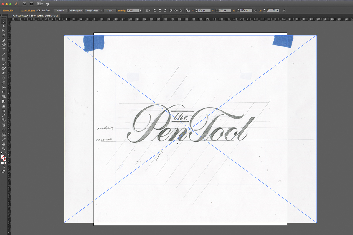 Digitally Tracing Lettering | Pies Brand for Tracing Letters In Illustrator