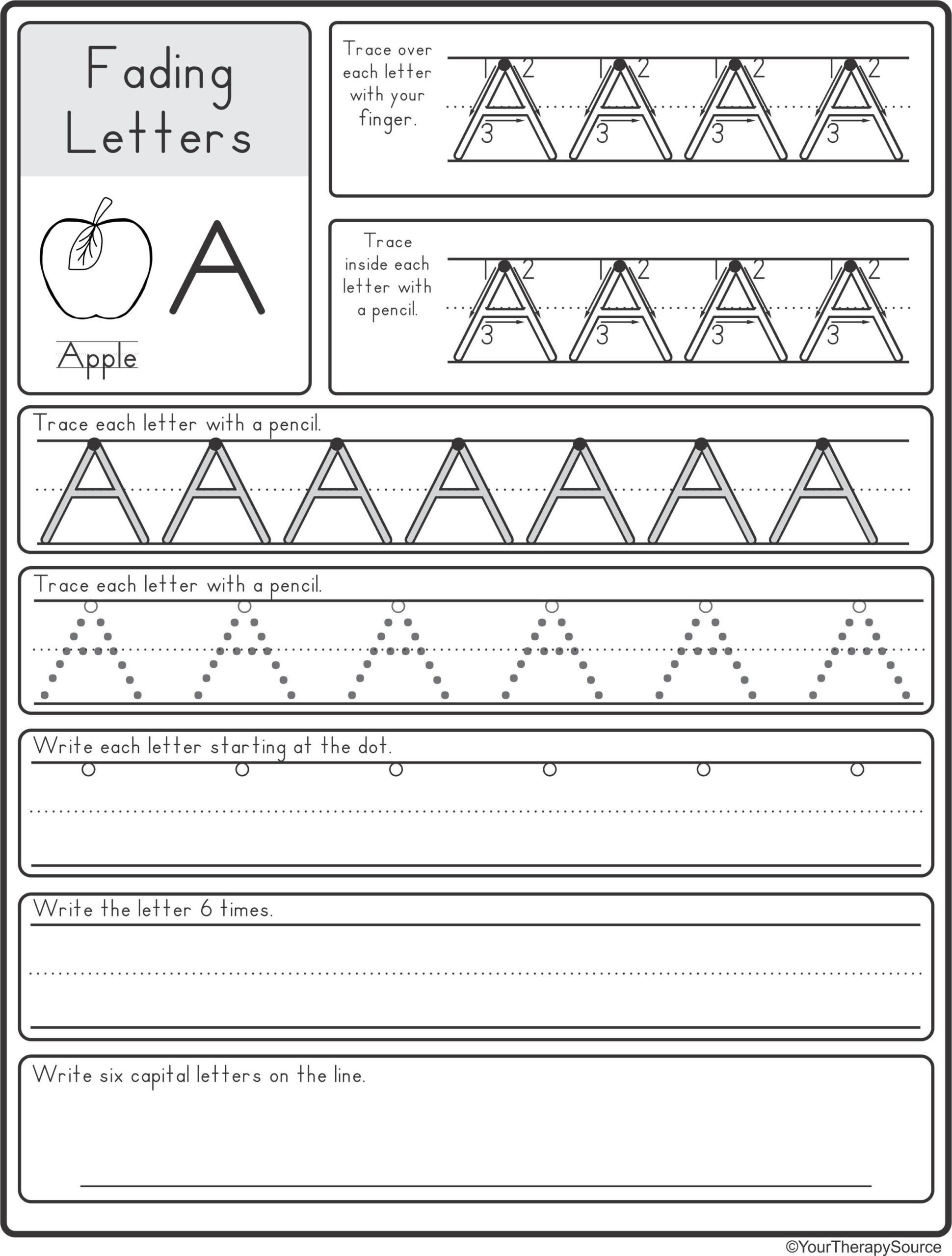 Dotted Line Alphabet Worksheets Pdf