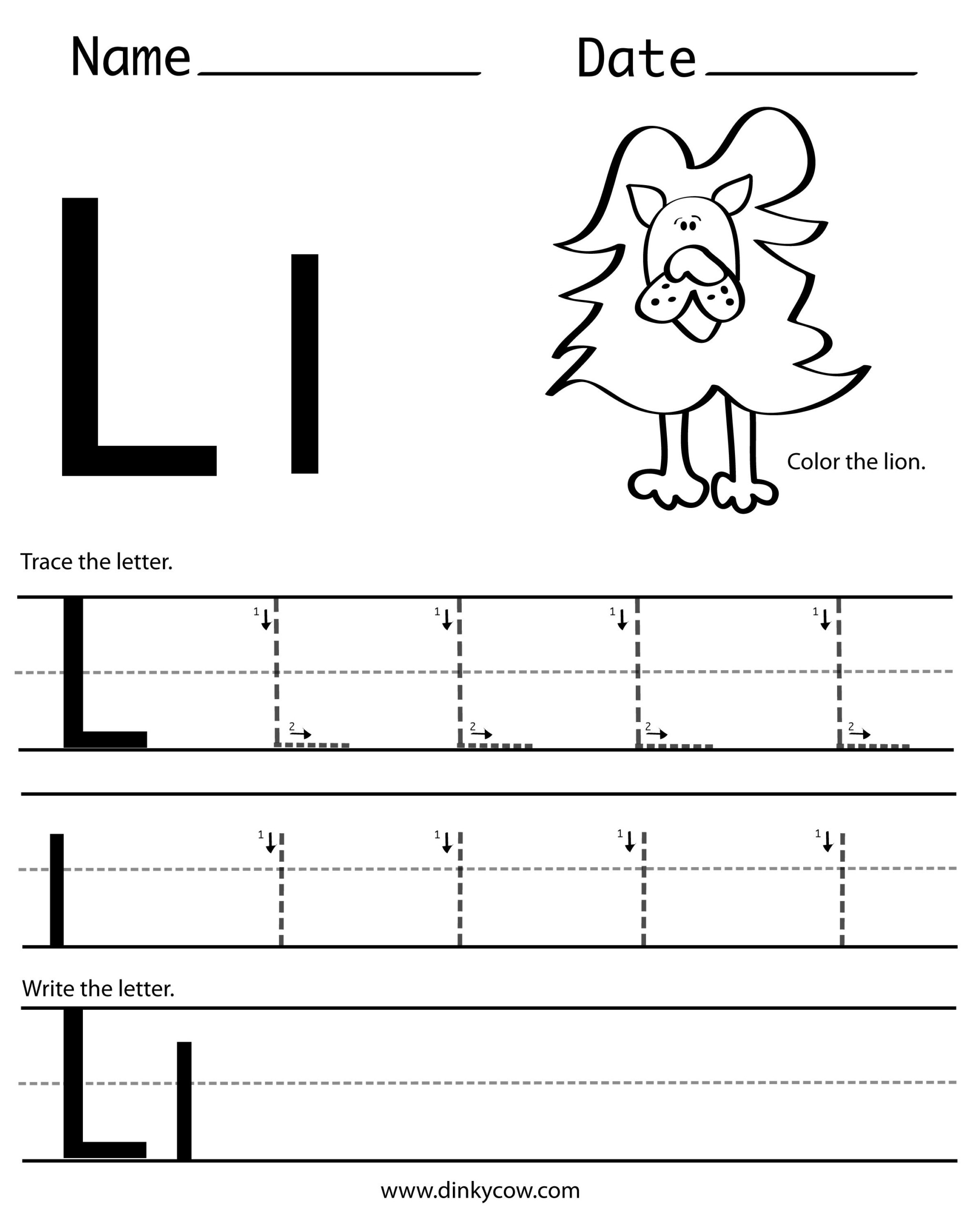 Fall Letter L Worksheet | Printable Worksheets And with regard to Tracing Letter L Worksheets
