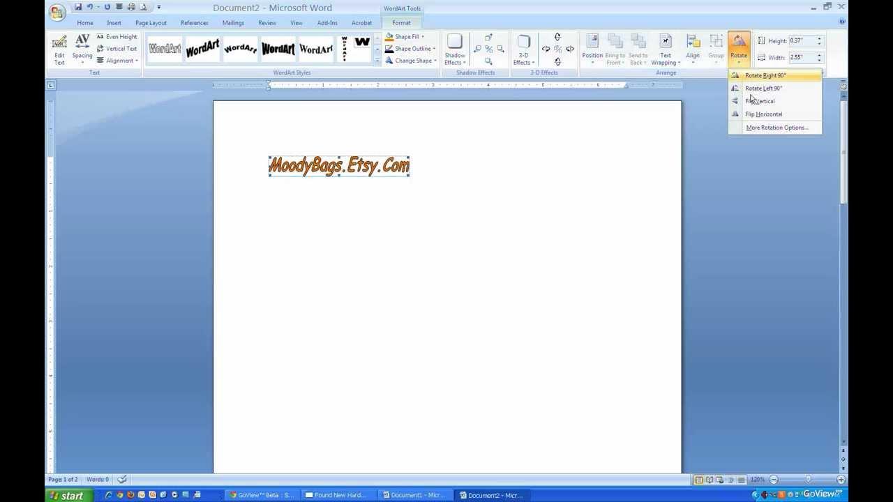 Flip Or Reverse Text Using Microsoft Word with How To Write Tracing Letters In Microsoft Word