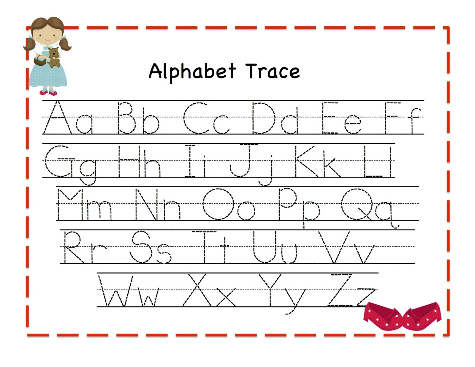 Free Alphabet Tracing Templates ] - Tracing Letters Template in Free Tracing Letters A-Z Worksheets