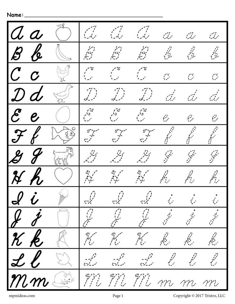 Free Cursive Uppercase And Lowercase Letter Tracing throughout Tracing Letters Cursive