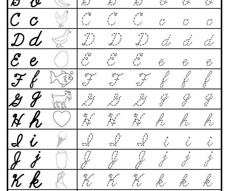 Free Cursive Uppercase And Lowercase Letter Tracing with regard to Cursive Letters Tracing Sheets