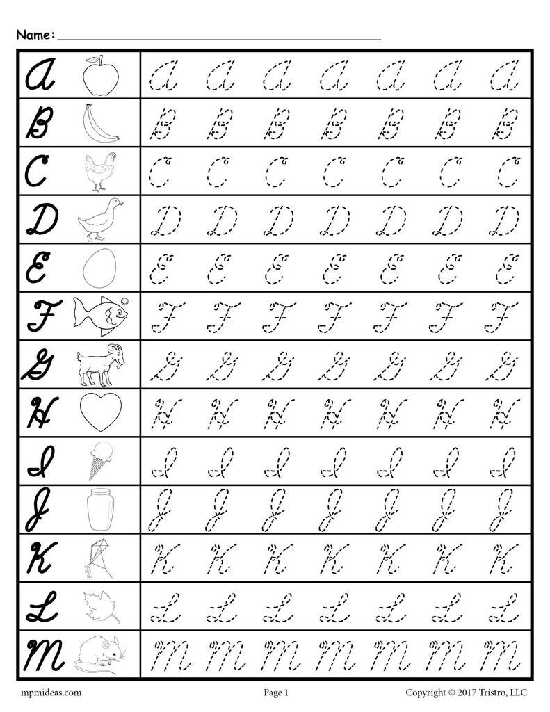 Cursive Capital Letters Worksheet Pdf