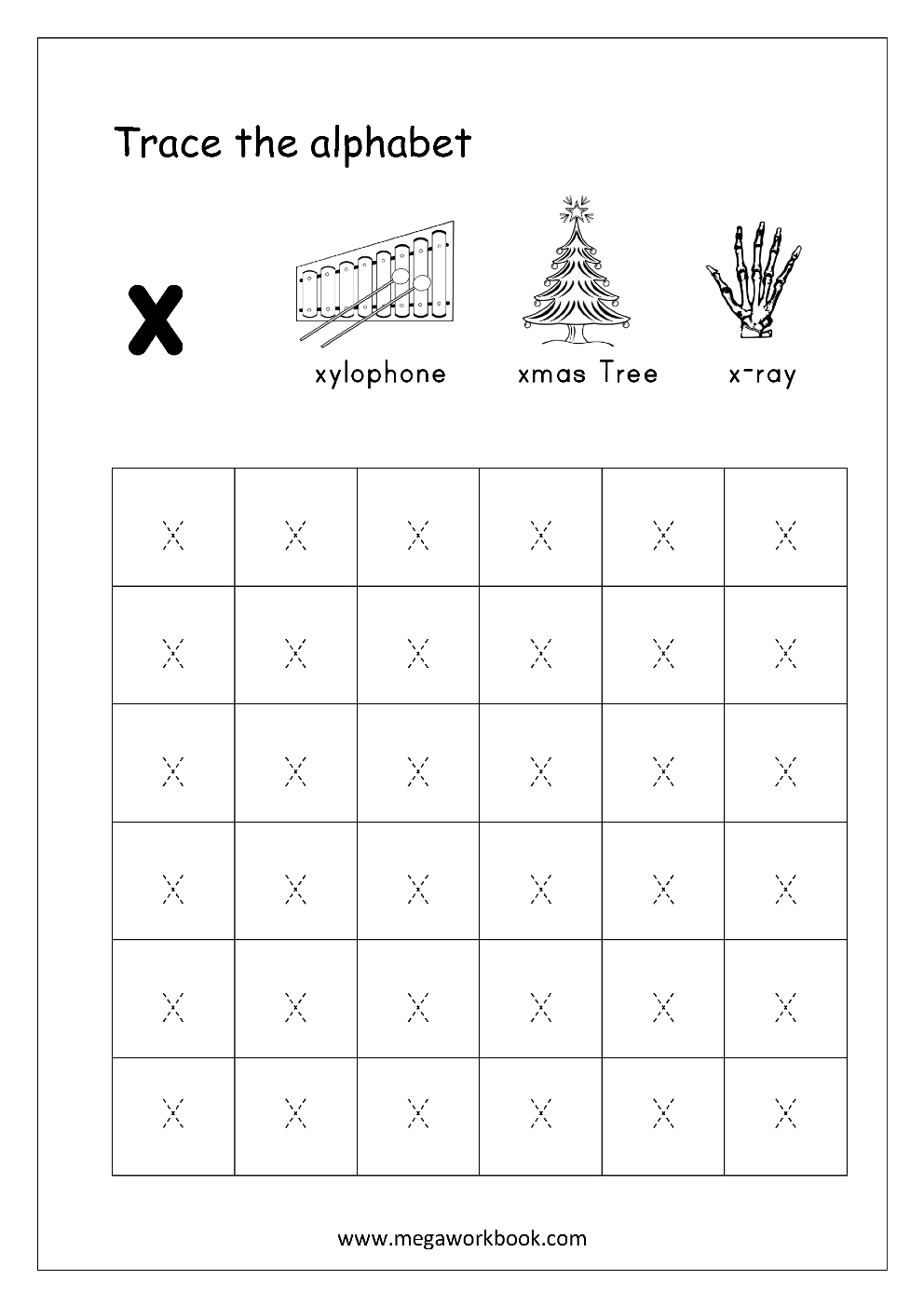 Free English Worksheets - Alphabet Tracing (Small Letters in Small Letters Tracing Sheets