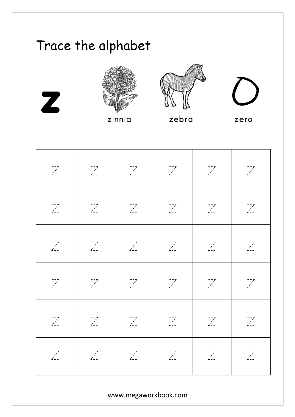 Free English Worksheets - Alphabet Tracing (Small Letters inside Small Letters Alphabet Tracing Sheets
