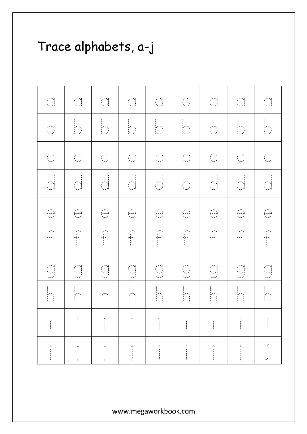 Free English Worksheets - Alphabet Tracing (Small Letters pertaining to English Small Letters Tracing Worksheets