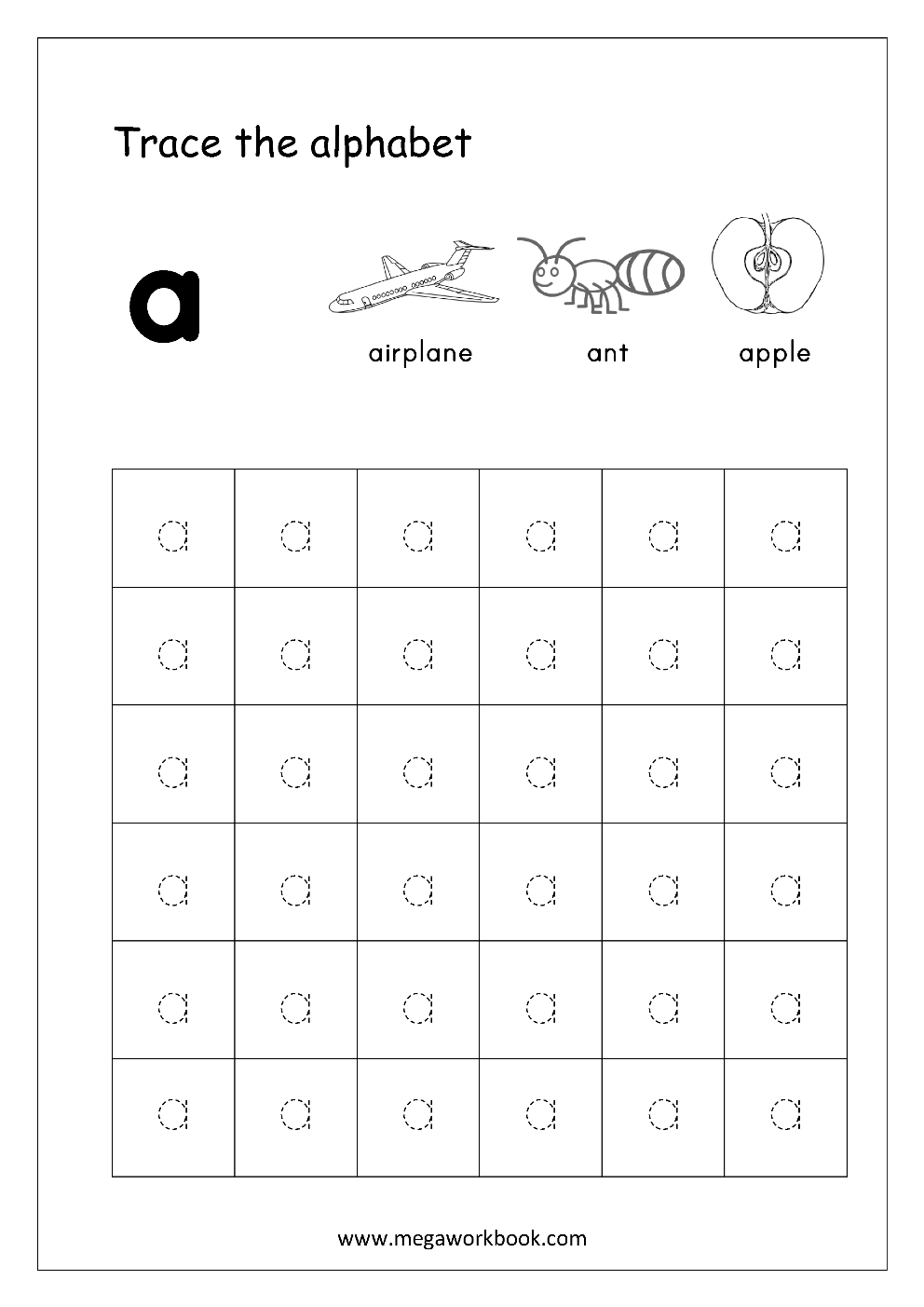 Free English Worksheets - Alphabet Tracing (Small Letters regarding Tracing Lowercase Letters Az