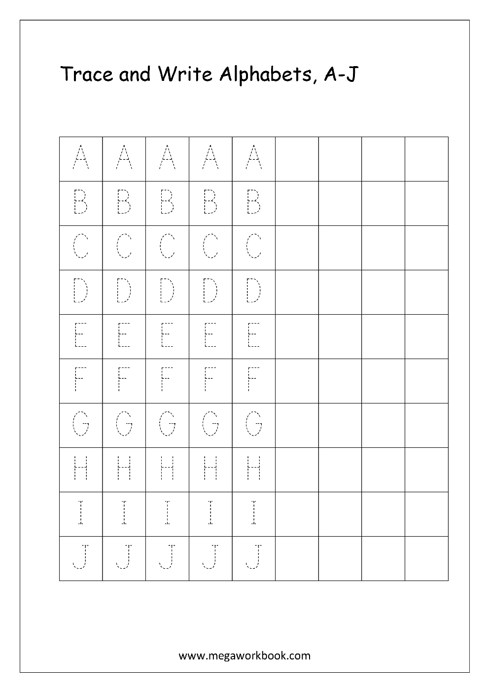 Writing Practice Of Gujarati Letters By Tracing | TracingLettersWorksheets.com