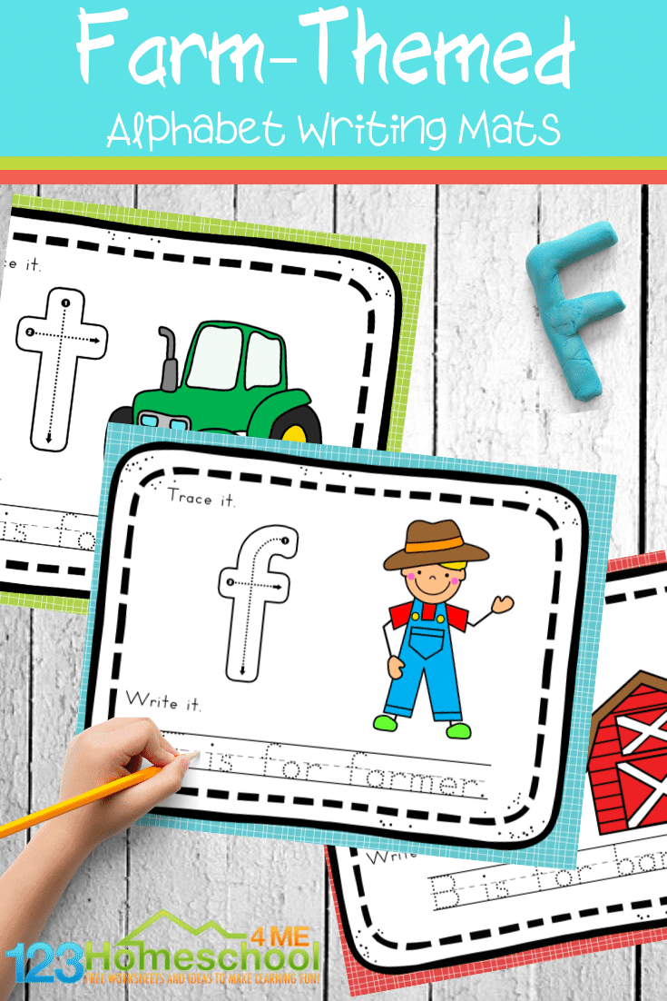 Free Farm Alphabet Mats | 123 Homeschool 4 Me throughout Trace With Me Tracing Letters