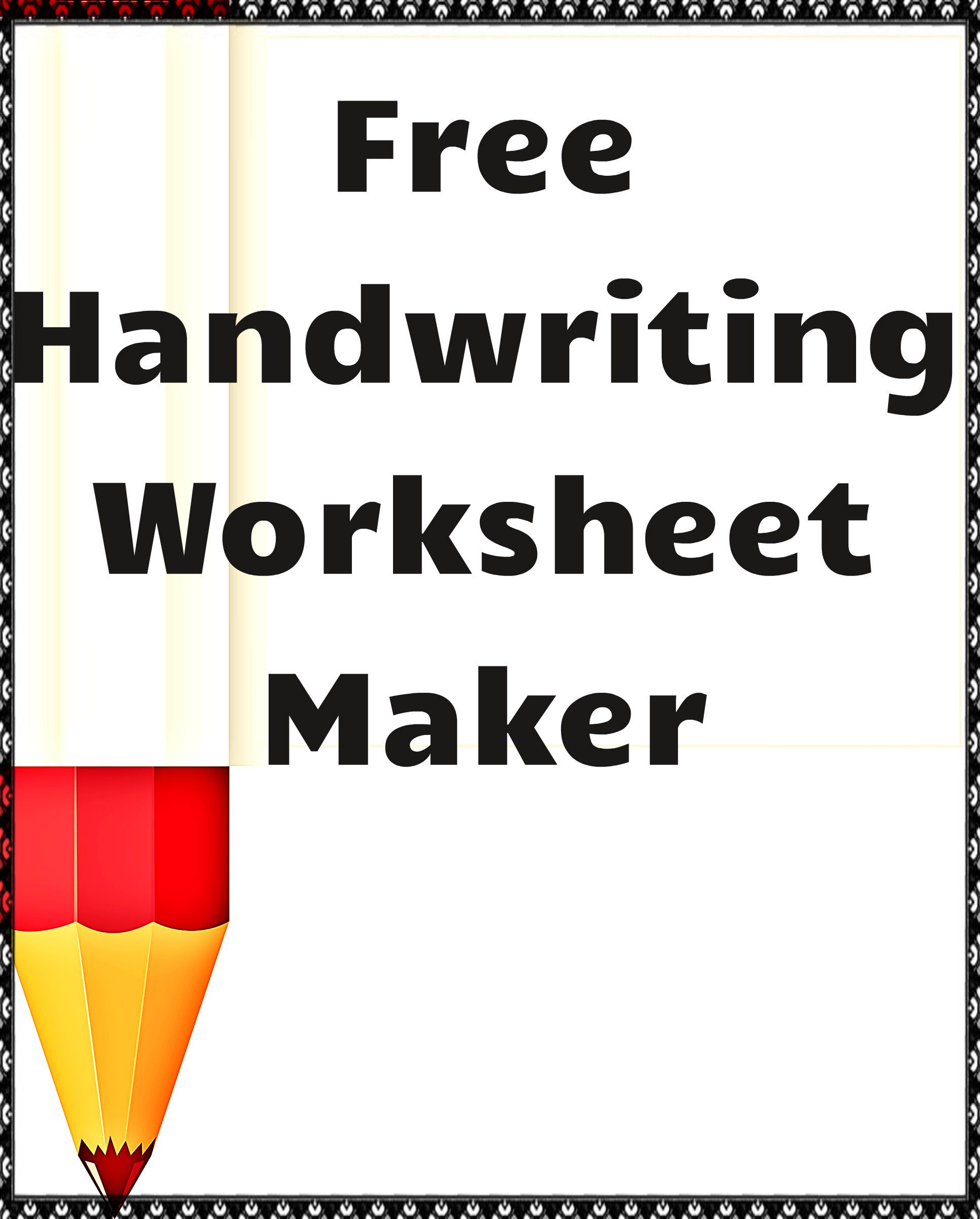 Free Handwriting Worksheet Maker! | Library | Handwriting regarding Tracing Letters Worksheet Maker