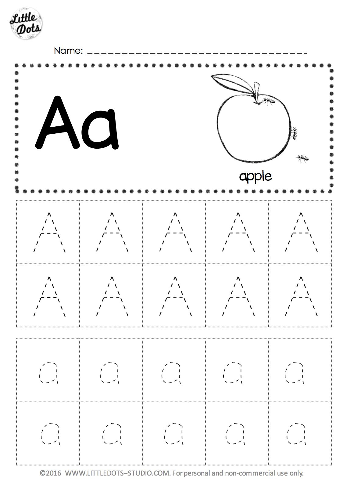 Free Letter A Tracing Worksheet intended for Dot To Dot Letters For Tracing