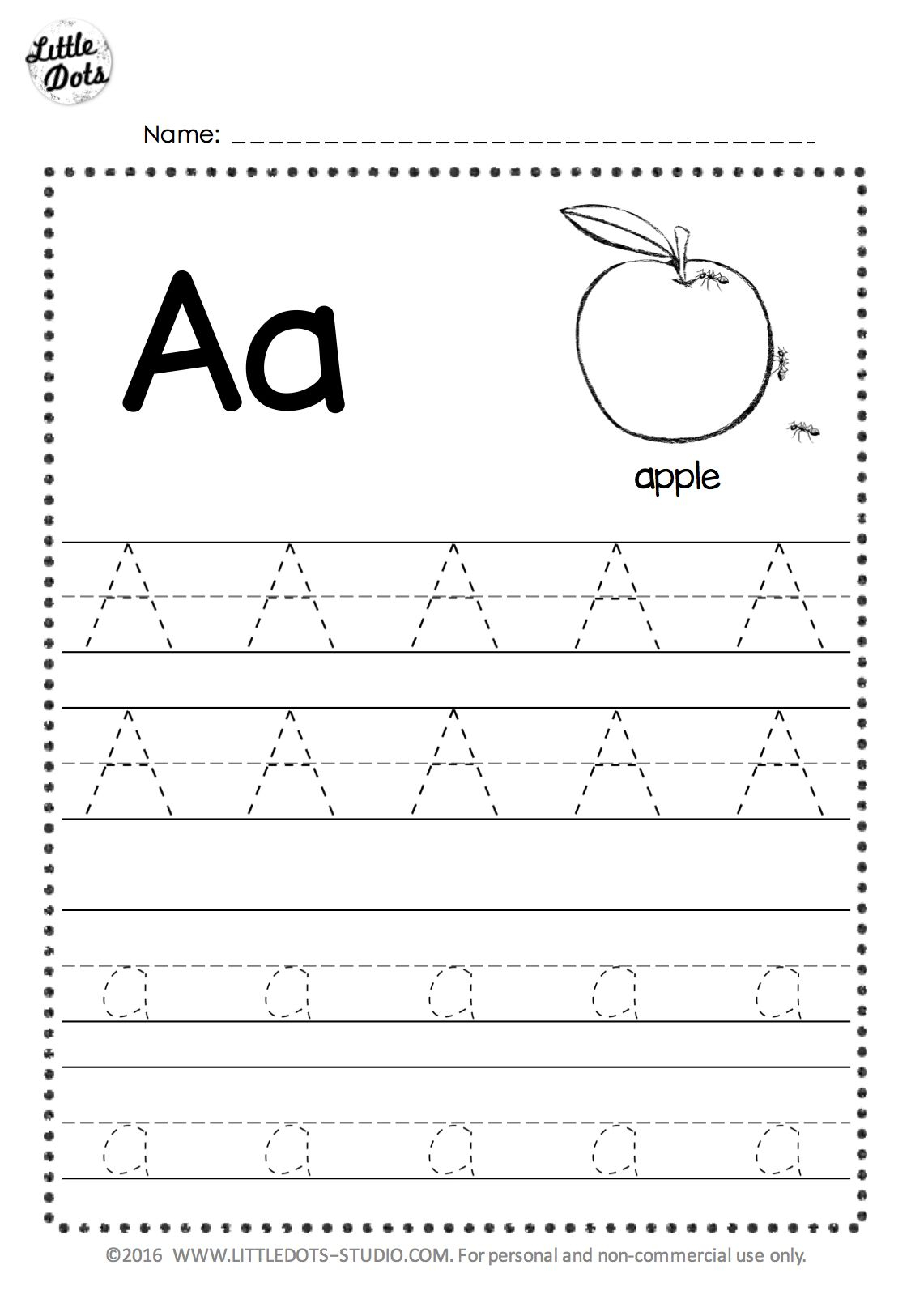 Free Letter A Tracing Worksheets | Alphabet Worksheets regarding Tracing Letters Font Download