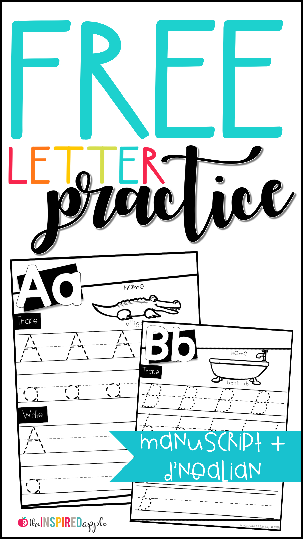 Free Letter Practice Worksheets - Babbling Abby with regard to D&amp;amp;#039;nealian Alphabet Tracing Worksheets