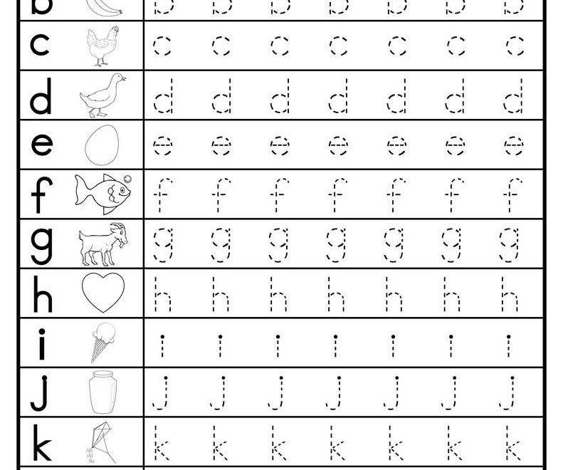 Free Lowercase Letter Tracing Worksheets | Letter Tracing in Free Printable Alphabet Letters Upper And Lower Case Tracing