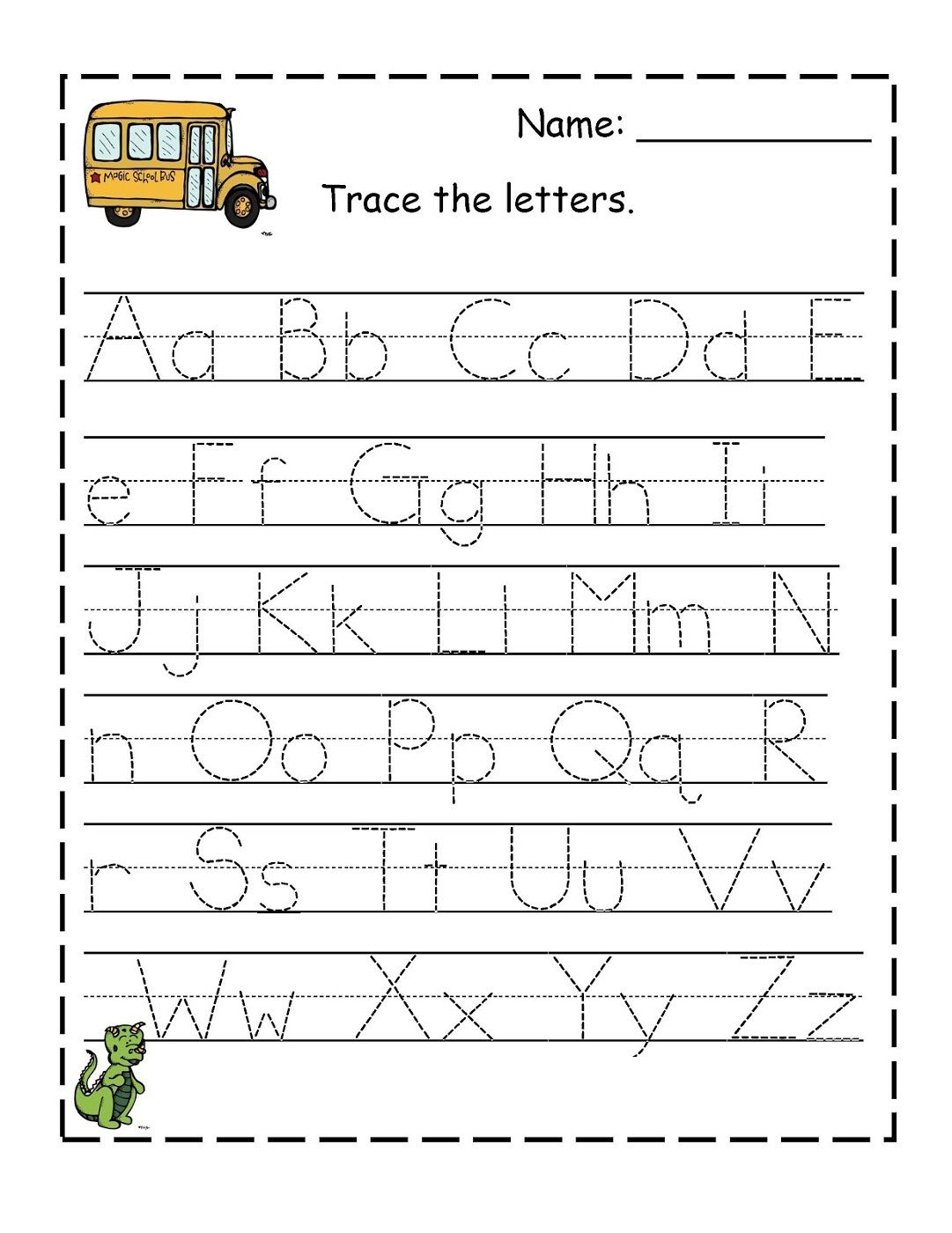 Free Preschool Tracing Alphabet Printables | Educative with Free Printable Tracing Letters