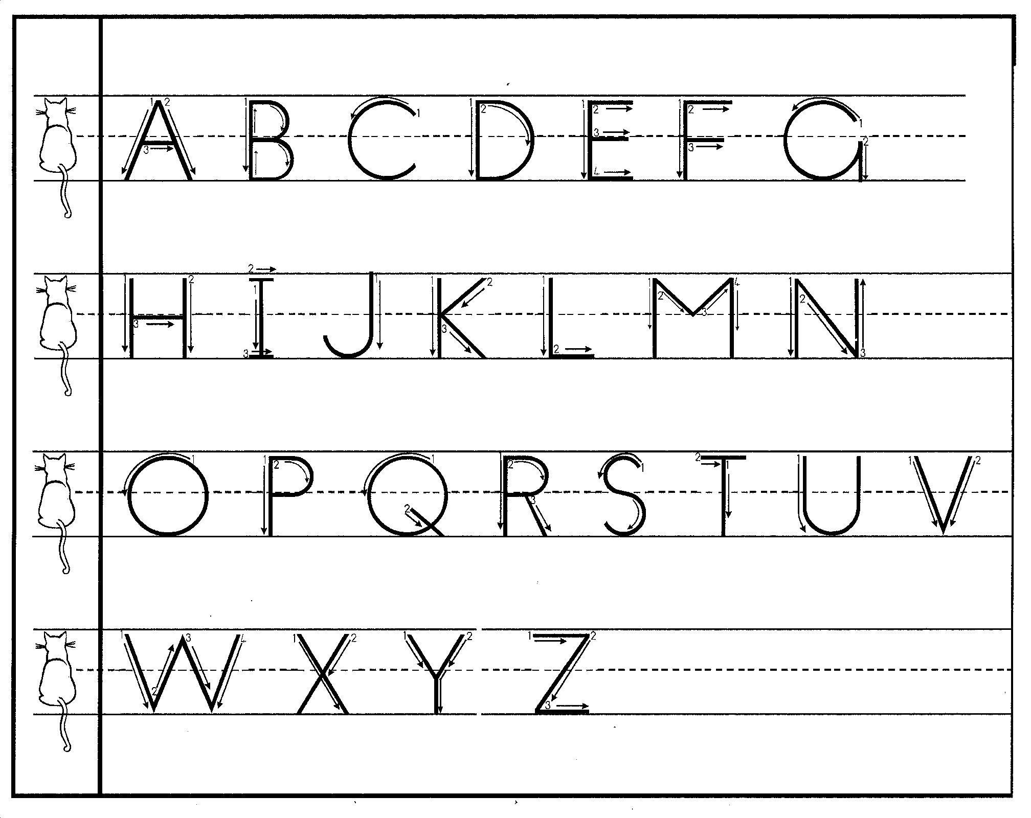 Free Print Handwriting Charts! | Practical Pages intended for Tracing Letters With Directional Arrows Font