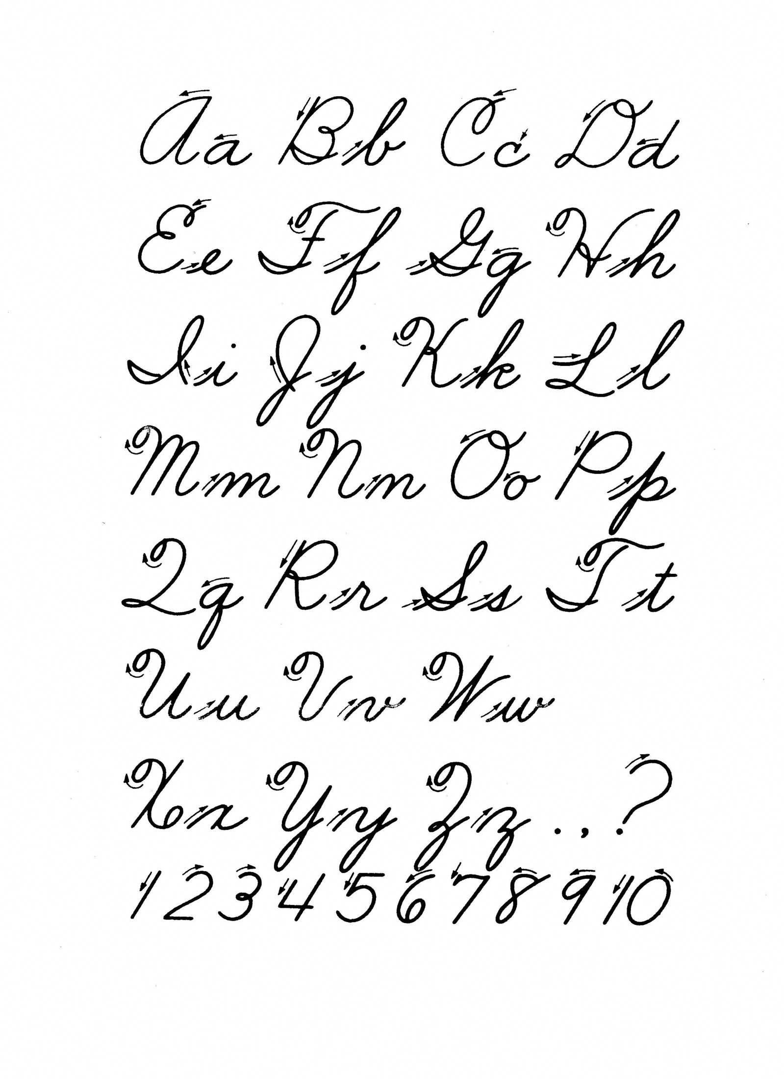 Free Printable Cursive Alphabet Letters #improvehandwriting inside Tracing Cursive Alphabet Letters