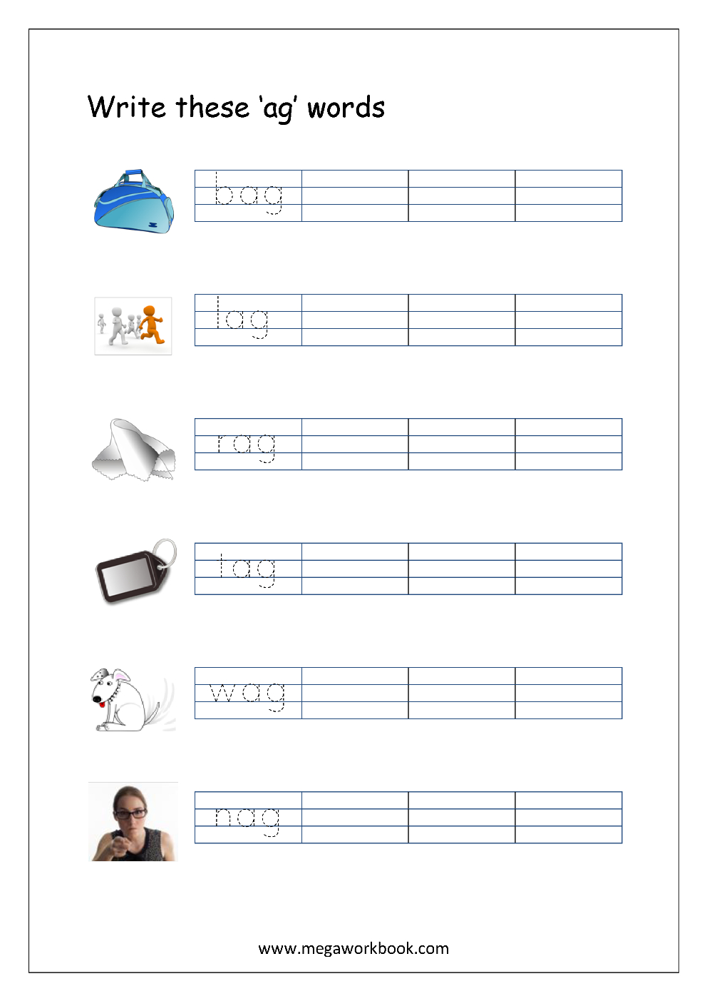 Free Printable Cvc Words Writing Worksheets For Kids - Three throughout Tracing 3 Letter Words Worksheets