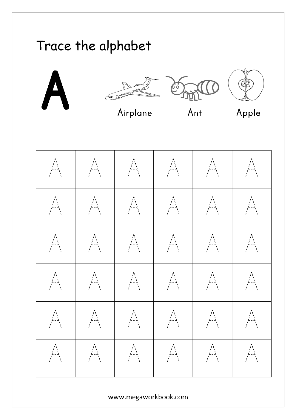 Free Printable Learning To Write Rksheets Cursive Writing inside Tracing Letters A Worksheets