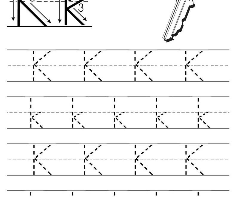 Free Printable Letter K Tracing Worksheet | Letter Tracing in Tracing Letter K Worksheets