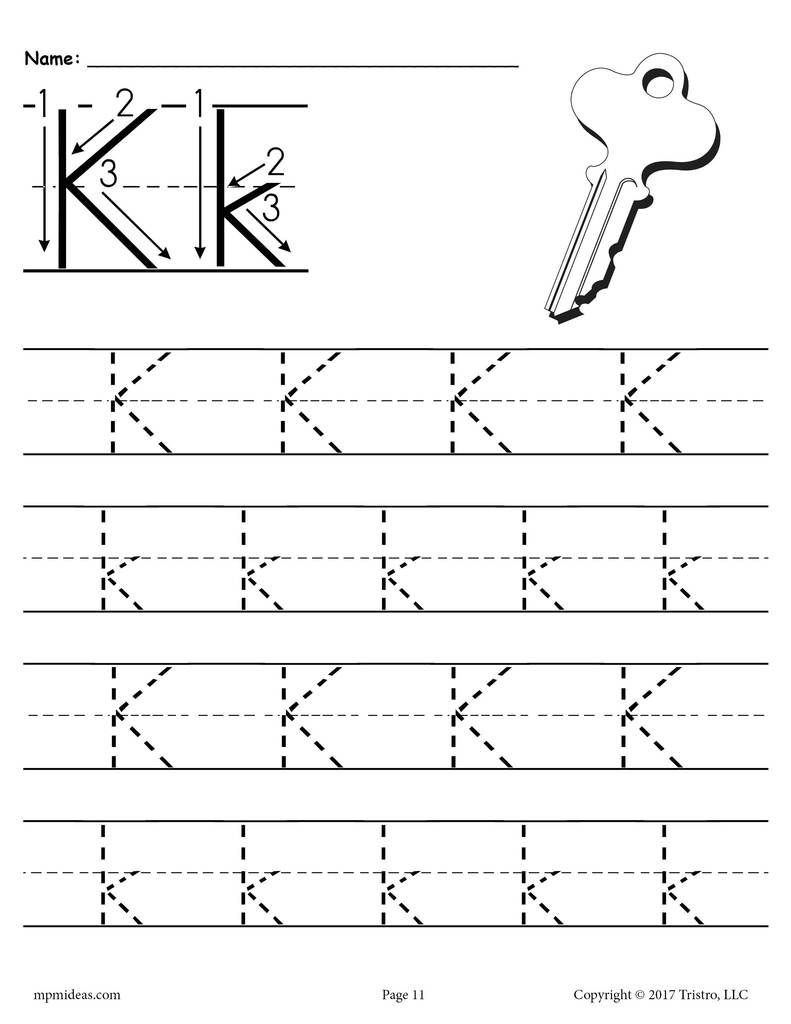 Free Printable Letter K Tracing Worksheet | Letter Tracing in Tracing Letter K Worksheets