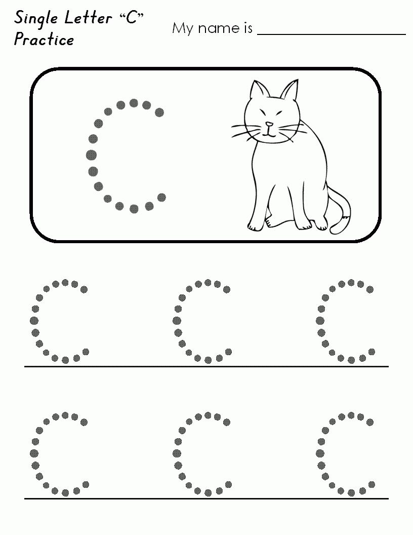 Free Printable Preschool Worksheets Letter C | Letter C with C Letter Tracing Worksheet