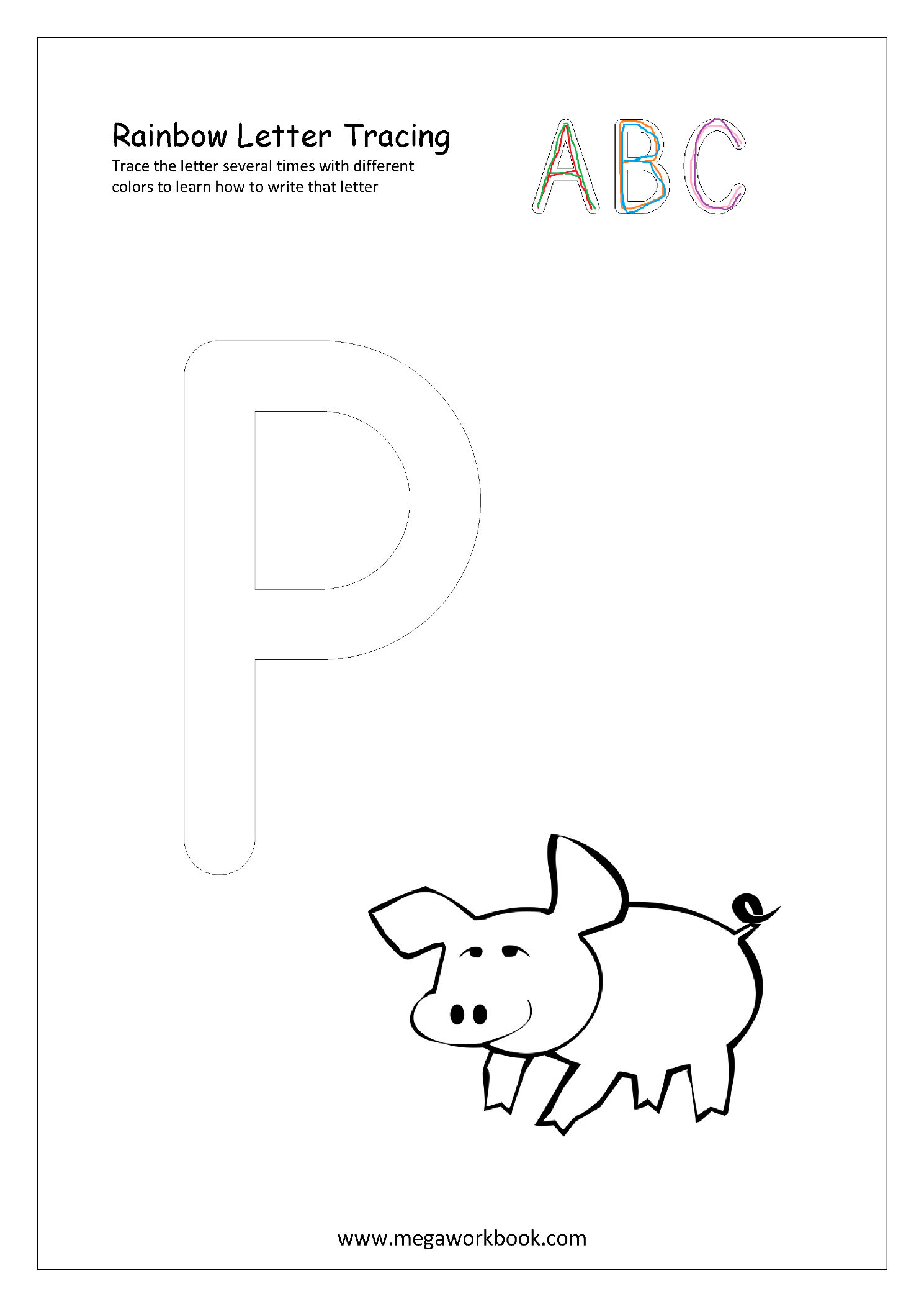 Free Printable Rainbow Writing Worksheets - Rainbow Letter pertaining to Rainbow Tracing Letters