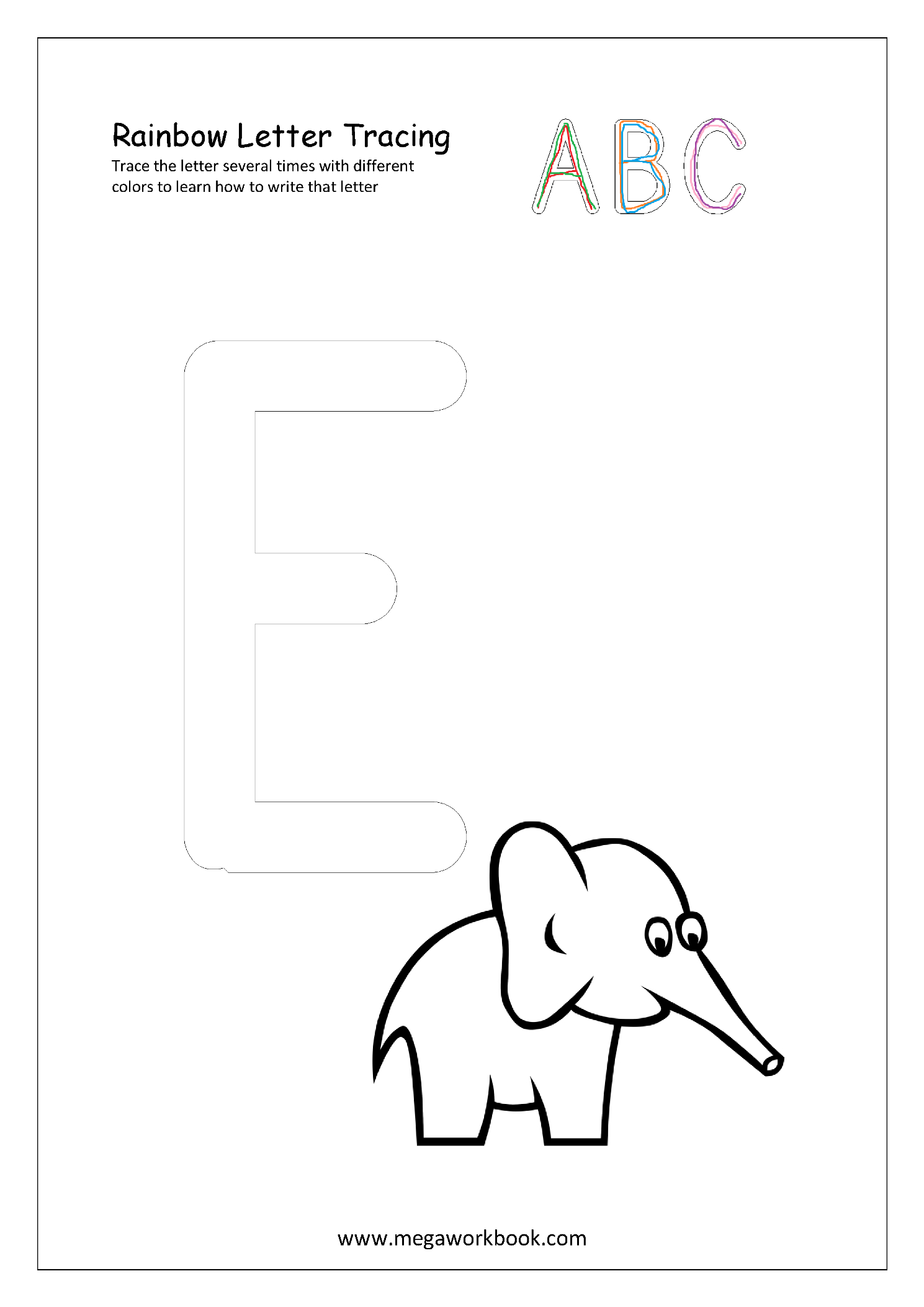 Free Printable Rainbow Writing Worksheets - Rainbow Letter with regard to Rainbow Tracing Letters