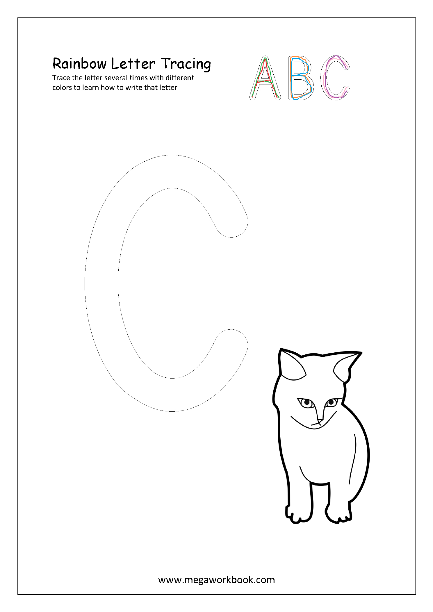 Free Printable Rainbow Writing Worksheets - Rainbow Letter with regard to Rainbow Tracing Letters