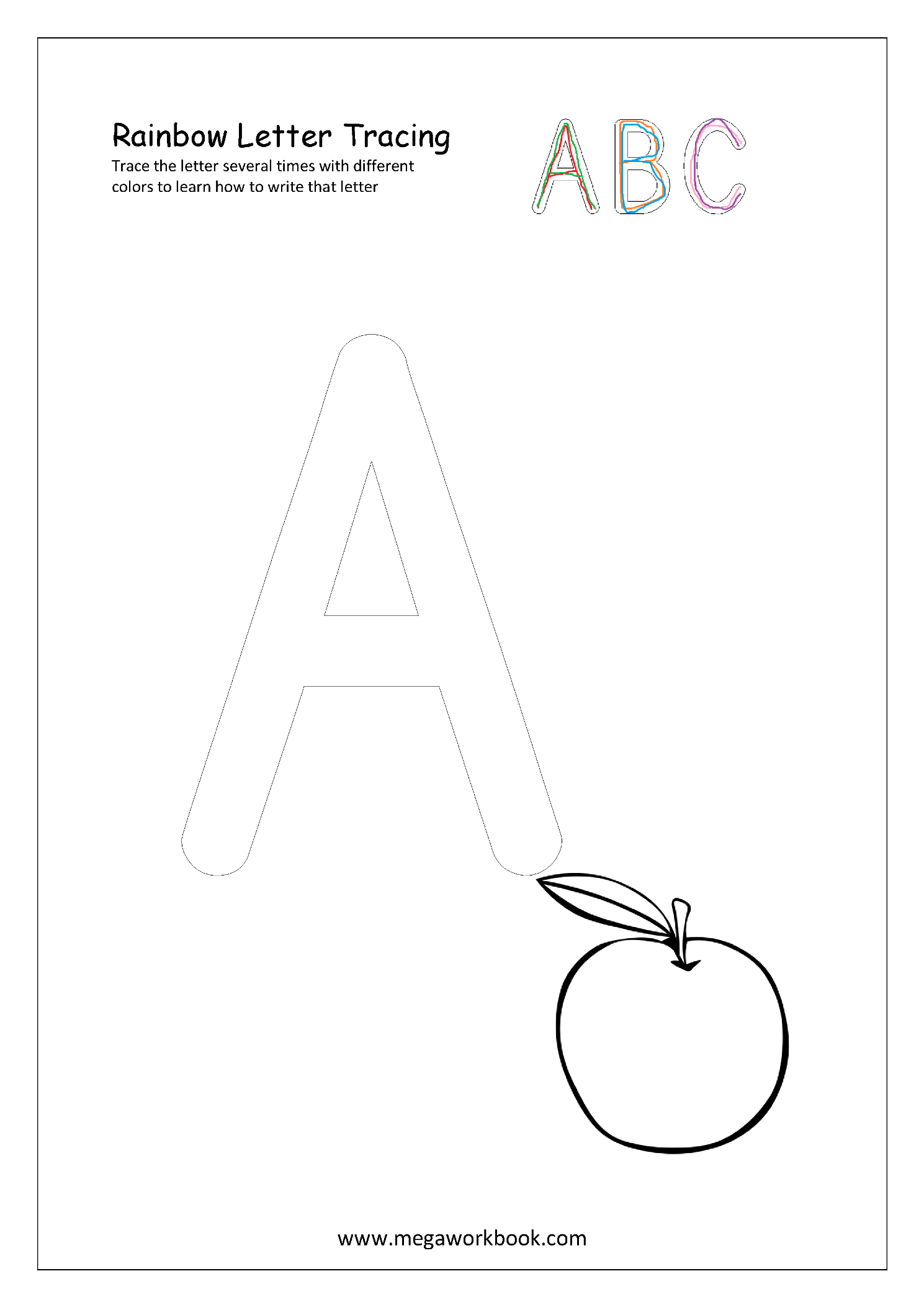 Free Printable Rainbow Writing Worksheets - Rainbow Letter within Rainbow Tracing Letters