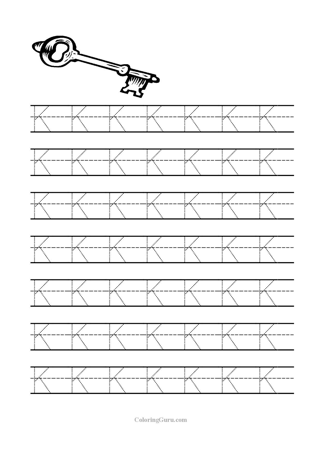 Free Printable Tracing Letter K Worksheets For Preschool regarding Tracing Letter I Worksheets For Kindergarten