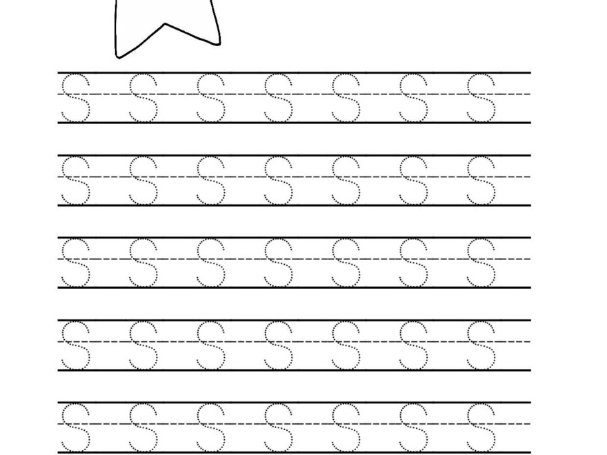 Free Printable Tracing Letter S Worksheets For Preschool with regard to Trace The Letter S Worksheets For Preschool