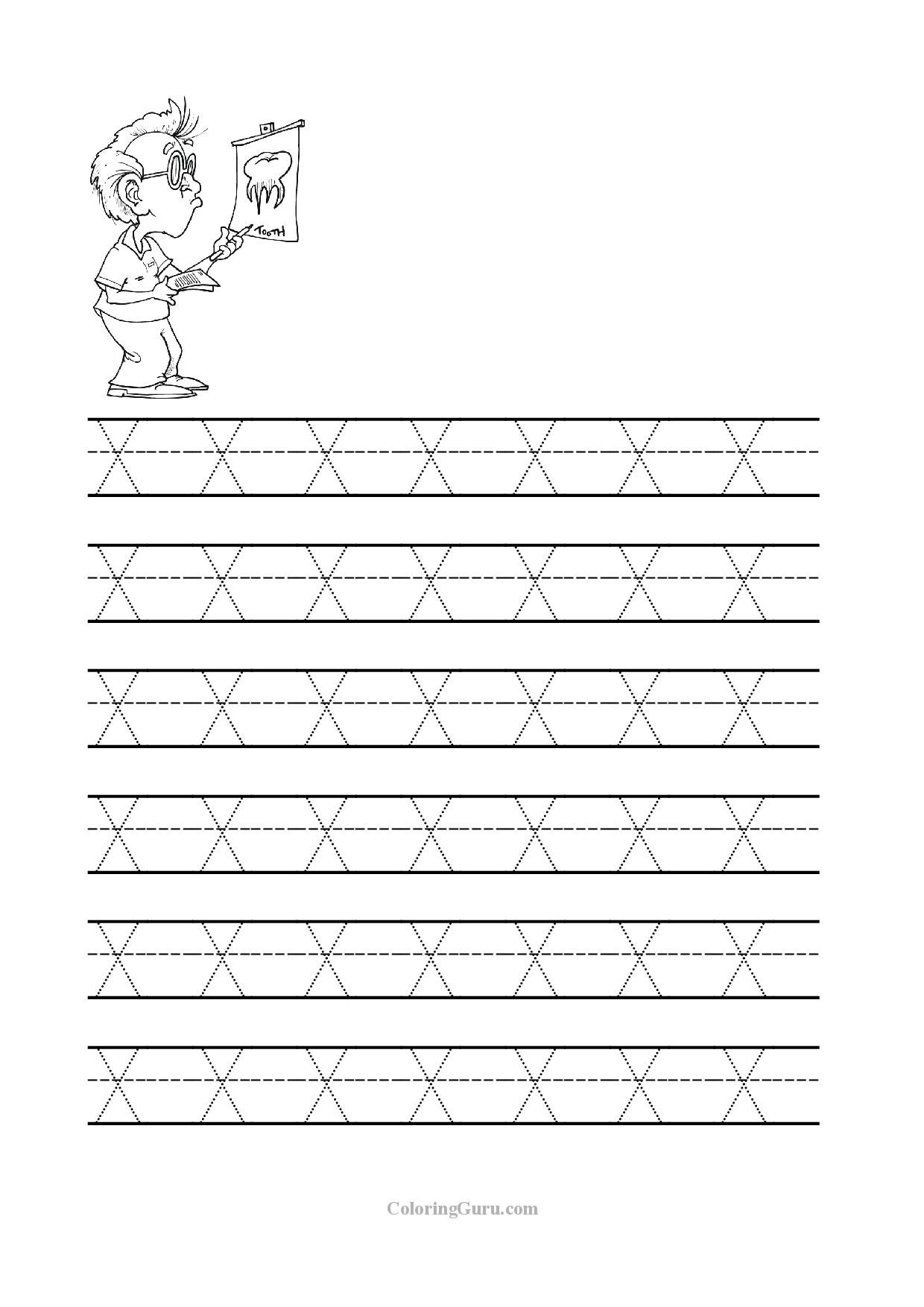 tracing letter x worksheets tracinglettersworksheetscom