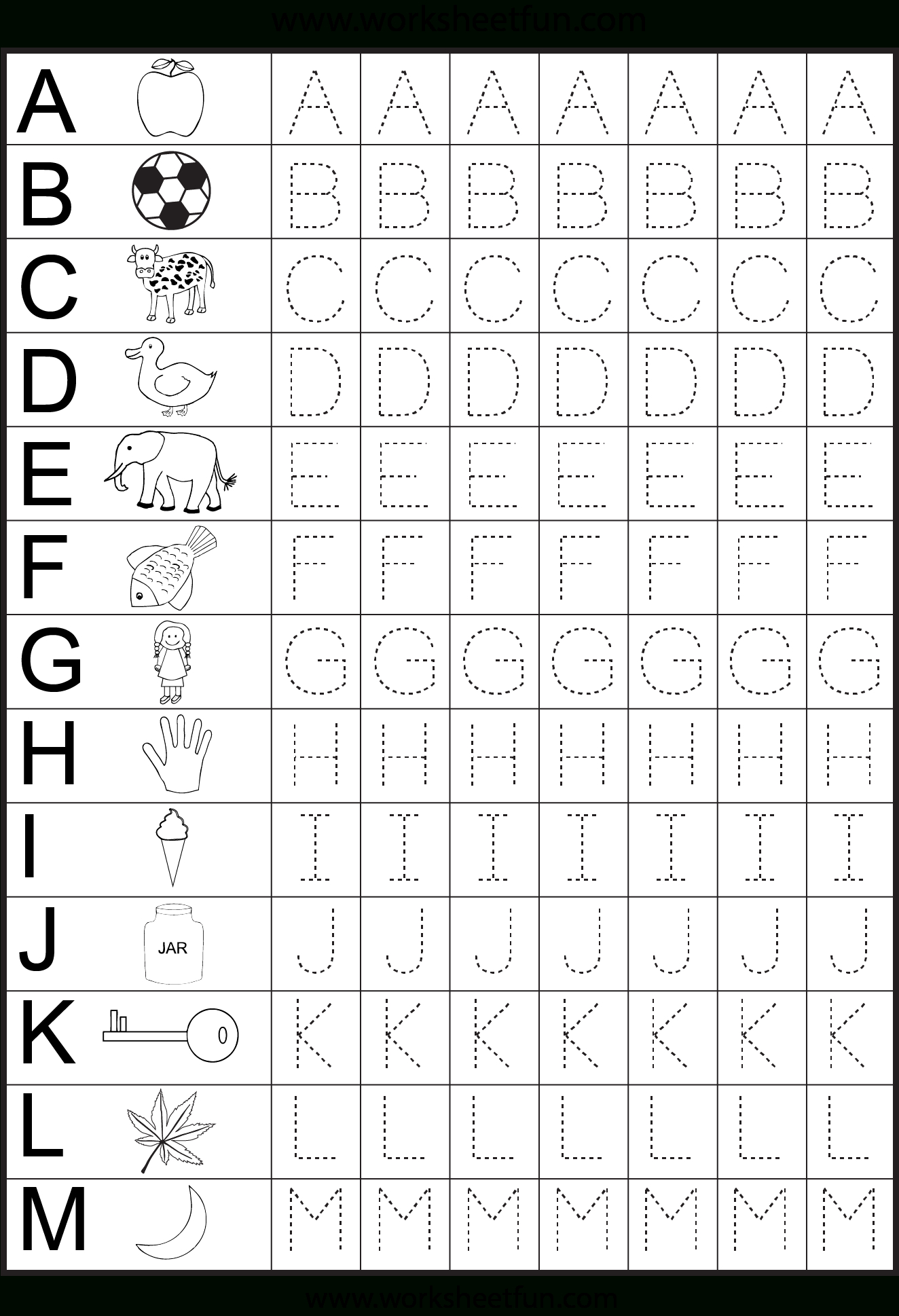 alphabet tracing worksheet practice