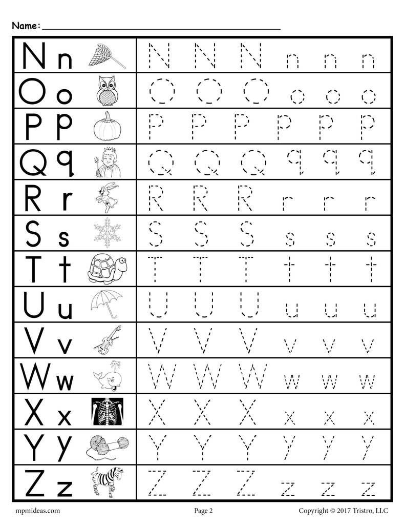 Free Uppercase And Lowercase Letter Tracing Worksheets in Tracing Lowercase Letters For Preschool