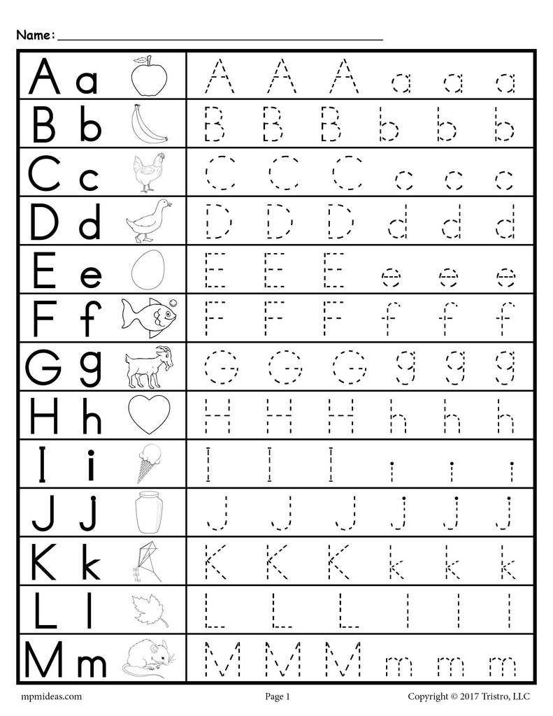 Free Uppercase And Lowercase Letter Tracing Worksheets in Uppercase Letters Tracing Free Printables