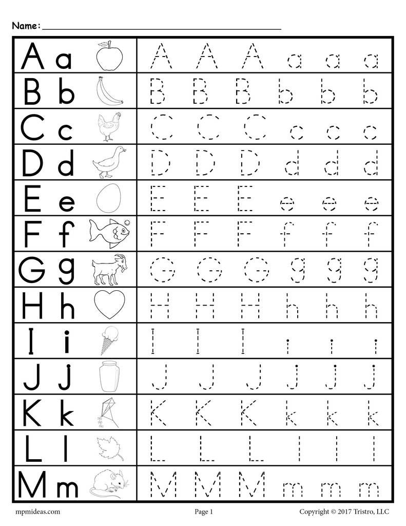Free Uppercase And Lowercase Letter Tracing Worksheets intended for Tracing Upper And Lowercase Letters