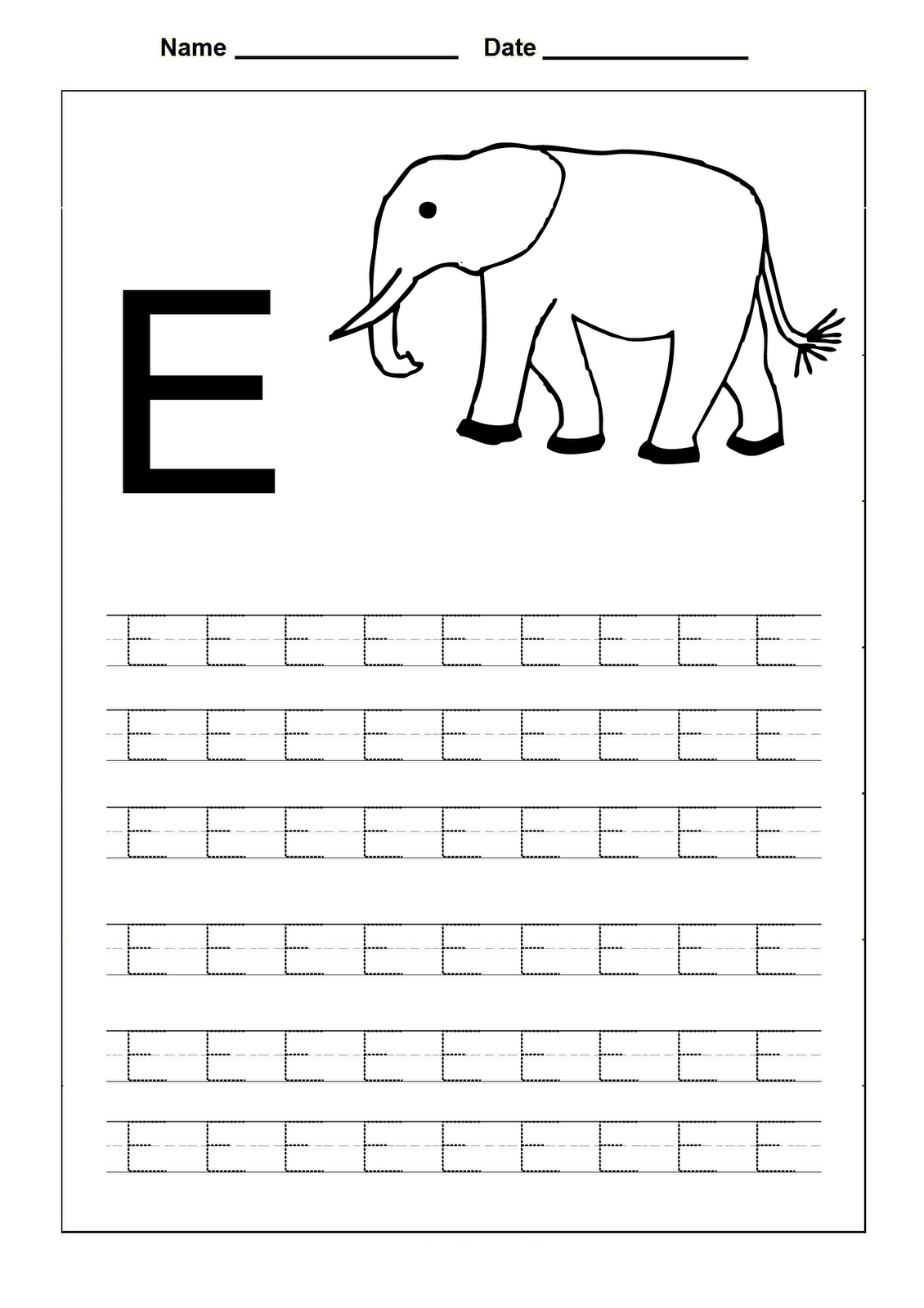 Free Uppercase Letter E Coloring Pages | Letter Worksheets pertaining to E Letter Tracing Worksheet