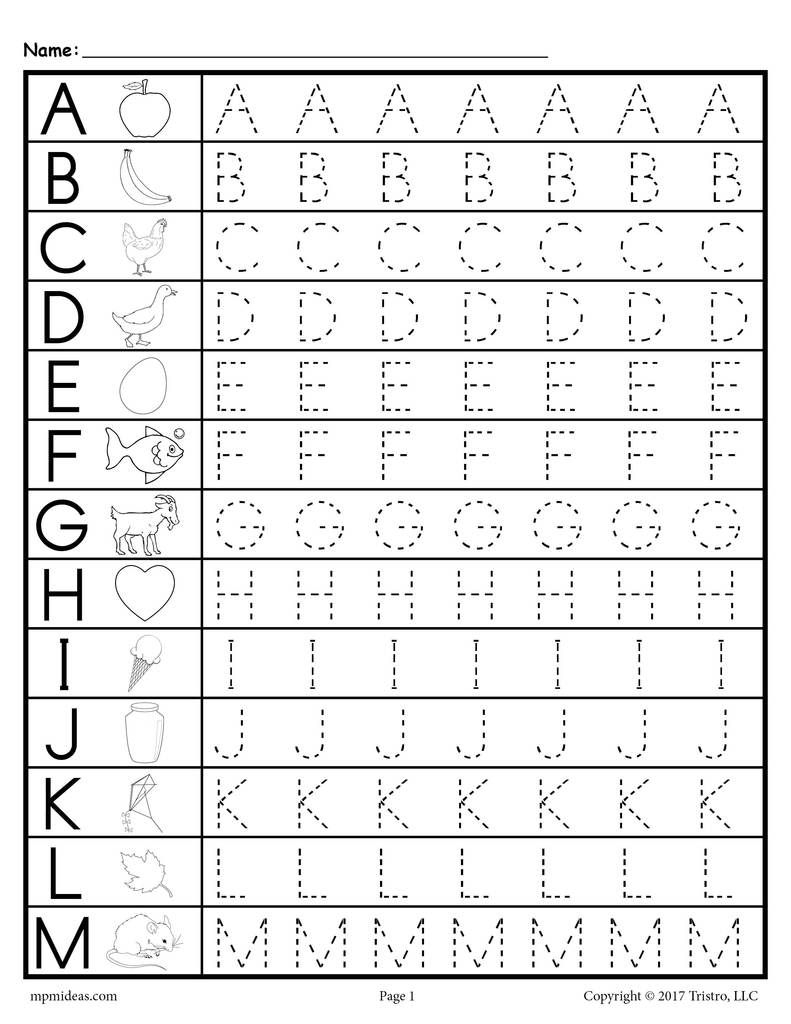 Free Uppercase Letter Tracing Worksheets | Alphabet Tracing regarding Letter Tracing Worksheets For Free
