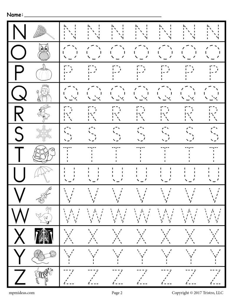 Uppercase Letter Tracing Worksheets Free Printable