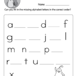 Guess The Missing Letters Worksheet (Free Printable) - Doozy Moo throughout Tracing Letters Printables Free
