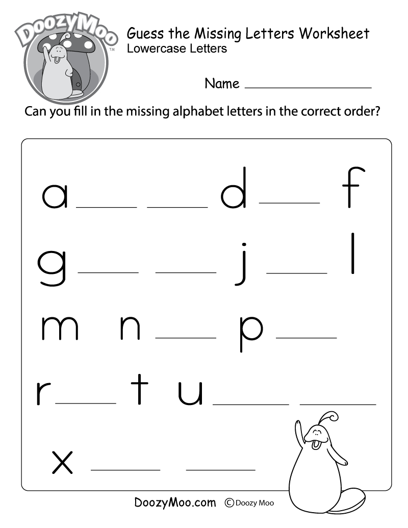 Guess The Missing Letters Worksheet (Free Printable) - Doozy Moo throughout Tracing Letters Printables Free