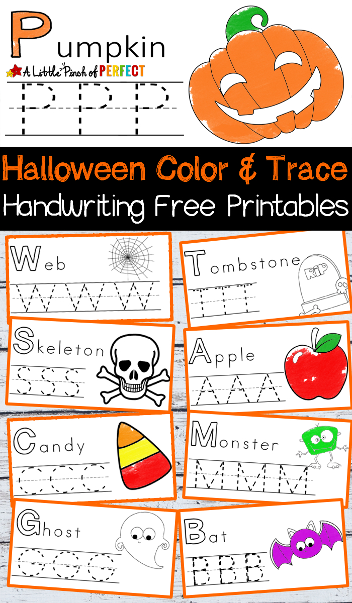 Halloween Handwriting And Coloring Free Printables with regard to Halloween Tracing Letters