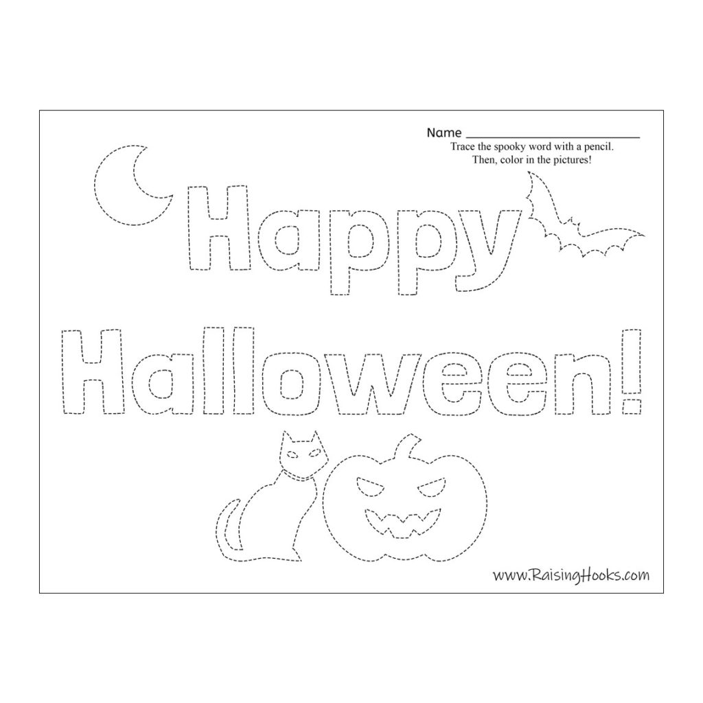 Halloween Tracing Worksheets - Raising Hooks within Halloween Tracing Letters