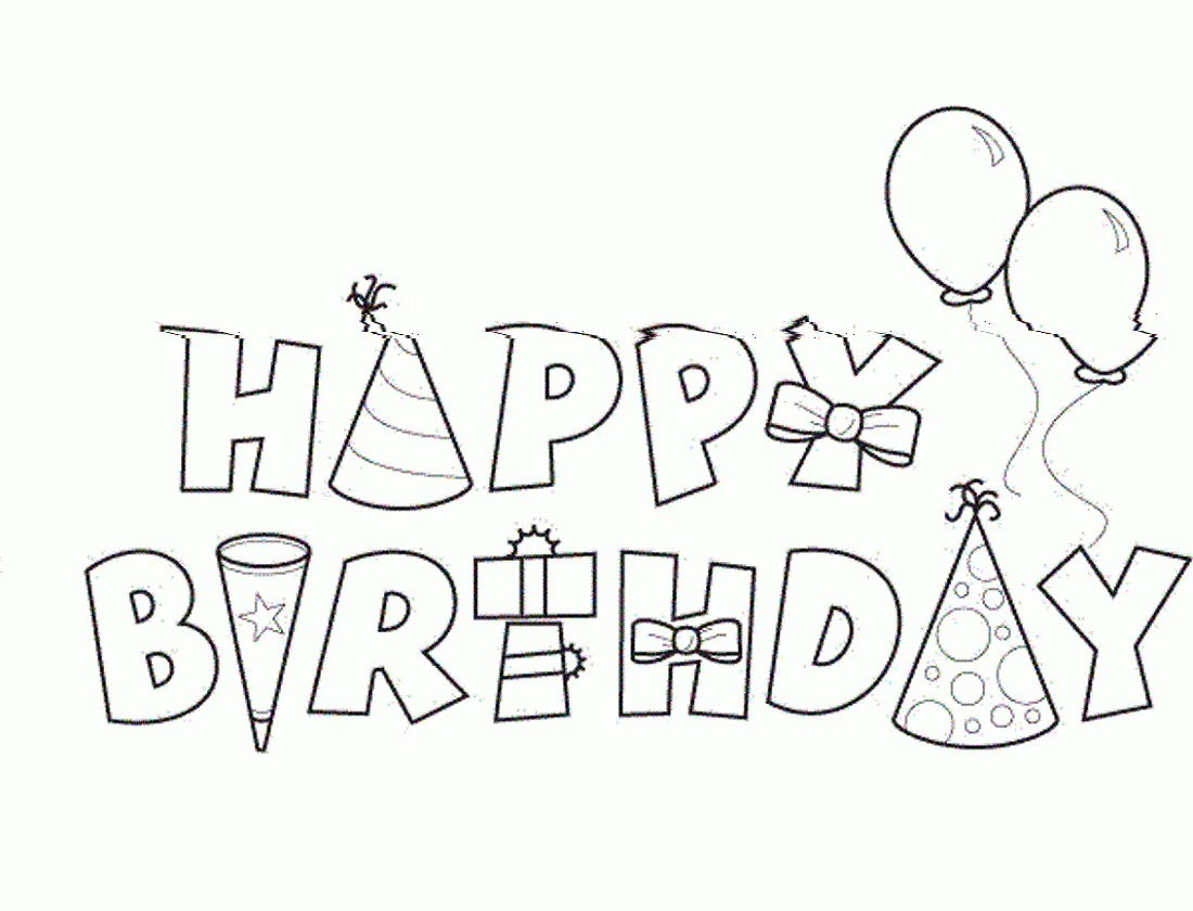 Happy Birthday Color Pages | Activity Shelter with regard to Happy Birthday Tracing Letters