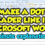 How To Create A Dot Leader Line In Microsoft Word 2010 - Dot Leader Line  Word 2010 / 2007 Tutorial pertaining to How To Make Tracing Letters In Word