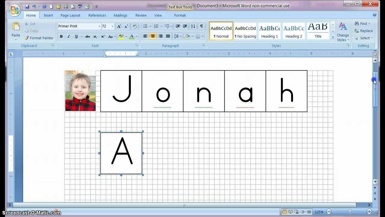 How To Make A Letter Tile Printable Using Microsoft Word for Tracing Letters Font In Microsoft Word