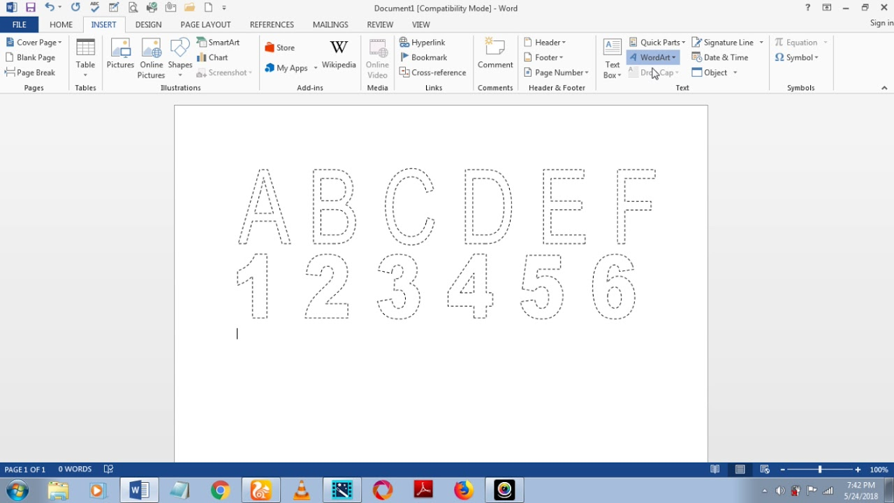 How To Make Dashed Letters And Number Tracing In Microsoft for How To Write Tracing Letters In Microsoft Word