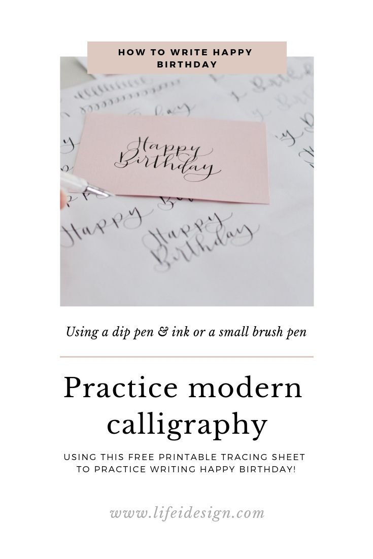 How To Write Happy Birthday In Modern Calligraphy Tracing within Happy Birthday Tracing Letters